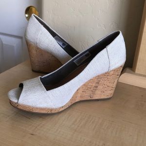 TOMS Peep Toe Stella Wedges
